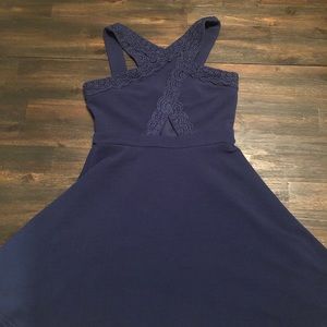 Navy crisscross strap dress